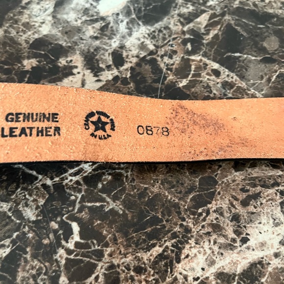 Eagle leather works leather belt with stag belt buckle size 34 - Picture 7 of 11
